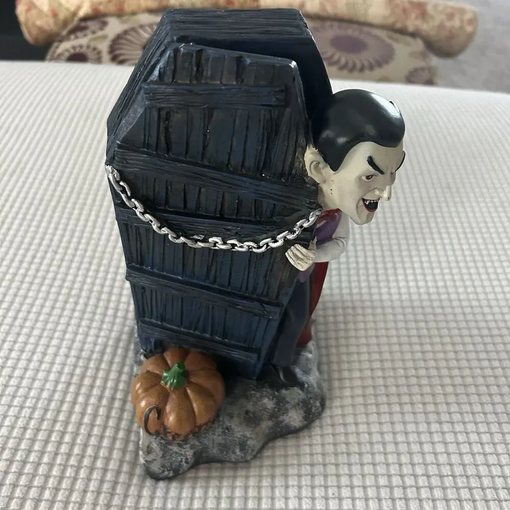 Gothic Dracula Vampire Bookend Doorstop 9” Resin Figure Halloween Decor